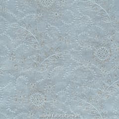 White Dyeble Organza Embroidery (60 CM Cut Piece )