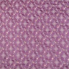 Dark Mauve Chanderi Thread Sequins Embroidery