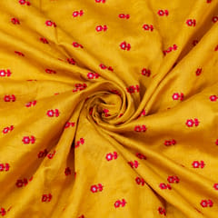 Mustard Chanderi Thread Embroidery