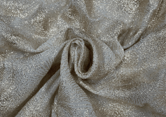 Grey Abstract Embroidered Dyeable Georgette