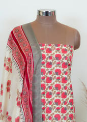 Multi Color Cotton Printed Suit With Cotton Printed Dupatta And Cotton Bottom