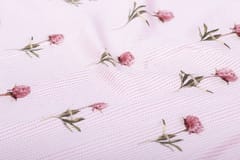 Pink  Color base soft cotton print fabric with  tulips