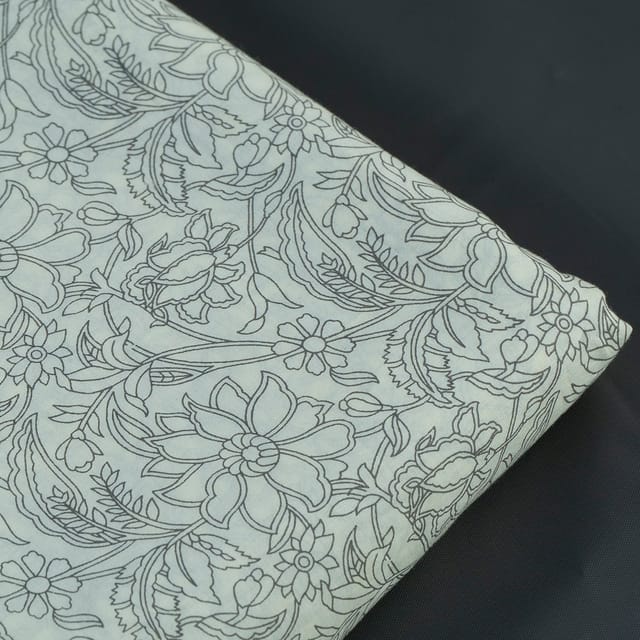 Ivory Cotton Grey Print