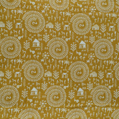 Mustard Color Cotton Digital Print