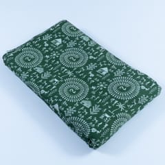 Green Color Glace Cotton Digital Print
