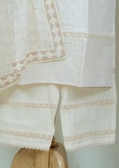 Cotton Embroidered Kurta With Pant And Cotton Dupatta