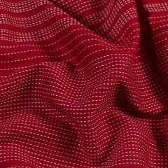 Maroon Rayon Kantha Dobby Strips (70 cm Piece)