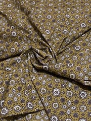Brown cotton fabric with close print