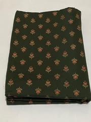Black cotton fabric with red and golden flowers