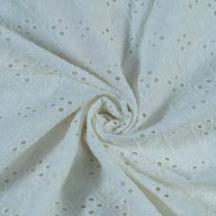 White Dyeable Cotton Chikan