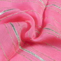 Pink Color Chinon Chiffon Embroidery
