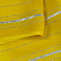 Yellow Color Chinon Chiffon Embroidery
