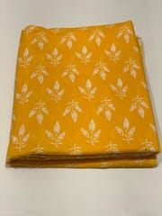 Yellow base cotton print with Leaves