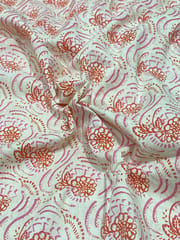Cream base cotton print with flowers