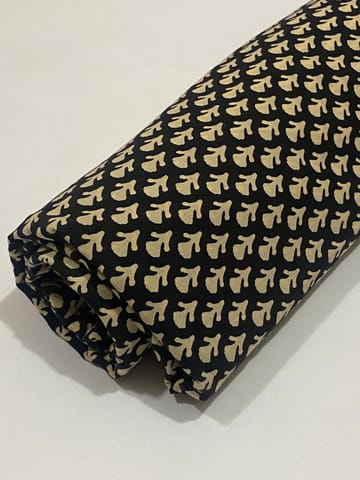 Black base fabric with yellow design
