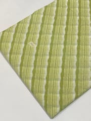 Green base fabric with stripes