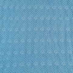 Sky Blue Color Georgette Chikan Embroidery