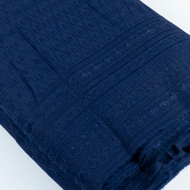 Navy Blue color Big width Rayon chikan