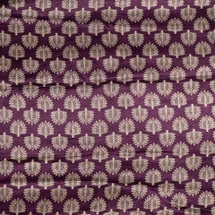 Purple Color Mashru Silk Ajrakh Print (1.90 Mtr Piece)