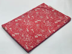 Red base fabric with flowers
