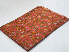 Peach base fabric with flowers