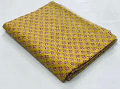 Mustard base fabric with leaves