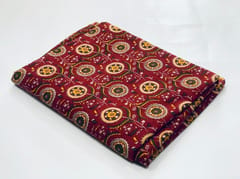 Maroon base fabric with flowers