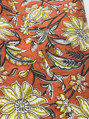 Orange base fabric with flowers