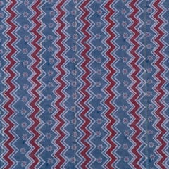 Grey Muslin Zari Strips With Digital Print(1.30Mtr Piece)