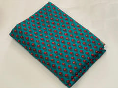 Blue base fabric with flowers