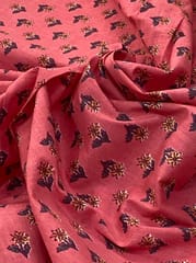 Red base fabric with flowers