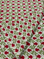 White base fabric with leaves