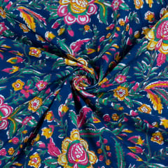 Blue Color Cotton Cambric Print