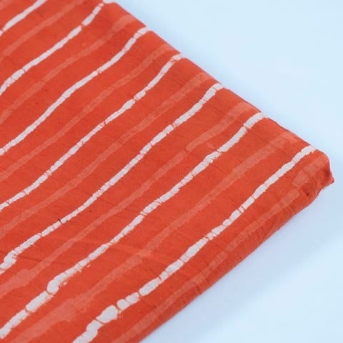 Orange Color Cotton Cambric Batik Print