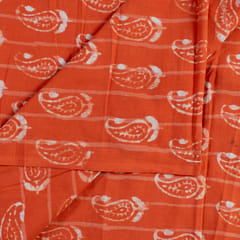 Orange Color Cotton Cambric Batik Print
