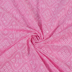 Pink Color Georgette Chikan Embroidery
