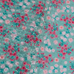 Sea Green Georgette Embroidery Print
