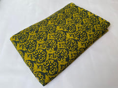 Black base fabric with yellow print