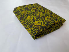 Black base fabric with yellow print