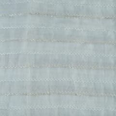 White Dyeable Organza ZigZag Embroidery