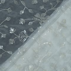 White Dyeable Organza Embroidery