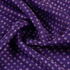 Purple Color Georgette Satin Bandhni Print