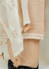 Peach Color Chanderi Shirt With Cotton Lower And Cotton Dupatta