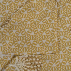 Yellow Color Muslin Print With Embroidery
