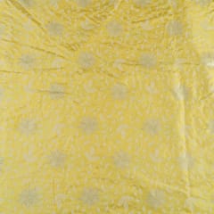 Yellow Color Dola Silk Embroidery