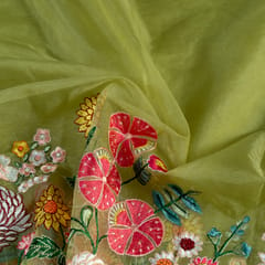 Green Organza Thread Embroidery