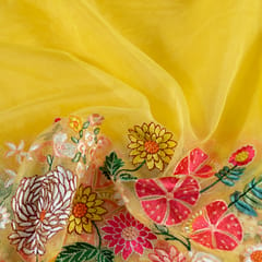 Yellow Organza thread Embroidery