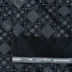Black Color Velvet Thread Embroidery
