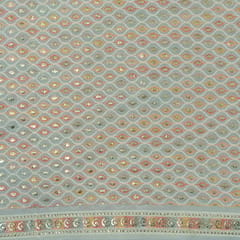 Powder Blue Gerogette Thread Gota Embroidery