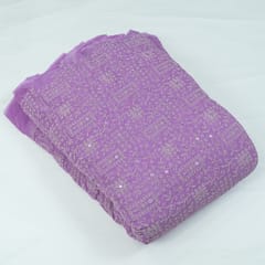Purple Color Gerogette Thread Gota Embroidery